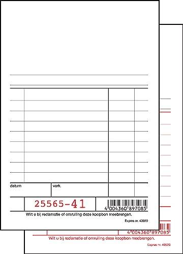 SIGEL Expres 40920 Kassenblock 10x16 cm 10x2x50 Blatt holländisch | 40920, Nummeriert mit Blaupapier für saubere Durchschriften