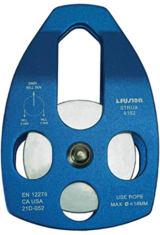 Fusion Climb Strux Aluminum Rescue Side Swing Pulley Matte Blue 34KN (FP-8152-BLU)