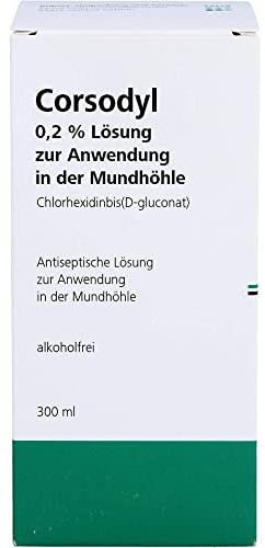 CORSODYL Lösung zum Spülen des Mund- und Rachenraumes Reimport EurimPharm, 300 ml Lösung