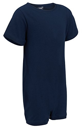Kaycey Adaptive Clothing Kids – Short Sleeve Popper Vest Bodysuit Crotch Snap Closure | Soft Cotton Tagless Sensory Undershirt | Special Needs Clothing Boys & Girls with Autism
