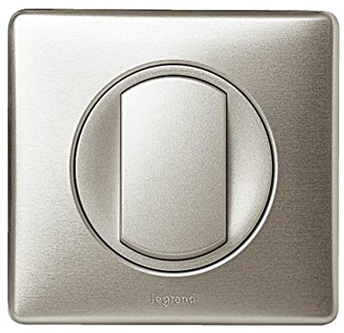 LEGRAND - Interrupteur Simple ou Va-et-vient + Plaque Céliane Soft - 10A - Commande d'Eclairage Complète - Prêt à Installer - Fabriqué En France - Titane