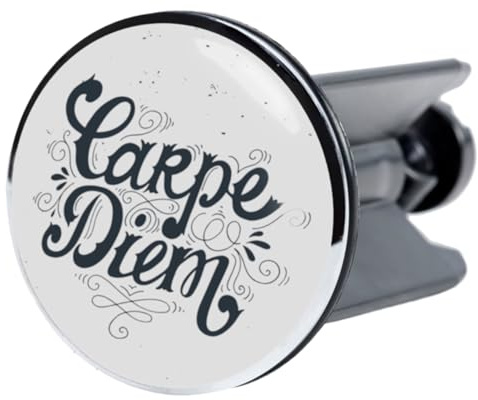 Sanilo Waschbeckenstöpsel Carpe Diem, schöner Stöpsel für das Waschbecken, universal mit Motiv