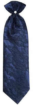 Remo Sartori - Plastron Krawatte für Bräutigam für Zeremonie aus Spitze und Seide, hergestellt in Italien, für Herren, blau, Einheitsgröße