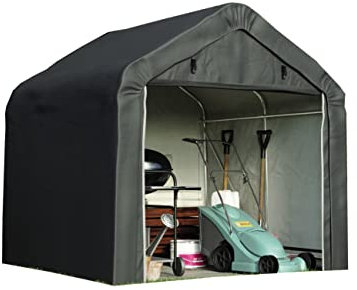 Garden Gear Heavy Duty Portable Shed/Garage for Storage, Galvanised Steel Frame, Extra Strong Waterproof Weatherproof Triple Layer Woven Polyethylene Cover with Apex Roof (6ft x 6ft)