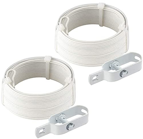 Amagabeli Fil de Tension Ø2.0mm x 12.5m x 2pcs Rouleau de Fil de Fer Métallique Plastifié Blanc et 2pcs Tendeurs à Fil Barbelé Longeur 95mm Enduit de PVC