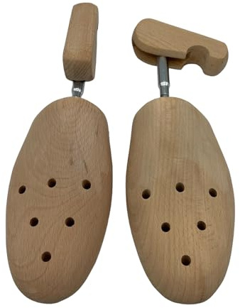 PHF Curare Schuhspanner Buchenholz - Schraubspanner für Herren und Damen - 1 Paar Schuhdehner aus Buche für Herrenschuh in Premium Qualität, in Doppelgrößen EU 36/37-46/48 (40/41, natur)