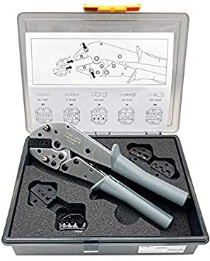 Silver Line by Weidmüller Crimpwerkzeug Set FLEXCRIMP SET 5 (inkl. 5 Wechseleinsätze, inkl. Aderendhülsen, isolierte Verbinder, Flachsteckhülsen, Flachstecker) 485850