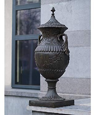 IDYL Bronze-Skulptur Vase | 112x40x45 cm | Vase aus Bronze handgefertigt | Ideal als Gartenskulptur oder Wohnbereich-Dekoration | Hochwertiges Kunsthandwerk | Wetterfest