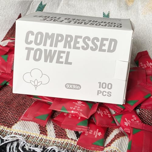 Mini asciugamano compresso, asciugamani compressi monouso per il viso, salvietta morbida compressa per le mani, tessuto portatile a moneta compressa per viaggi/casa/attività all'aperto (100 PCS)
