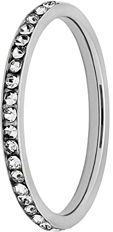 Treuheld® Silberner Edelstahl Ring mit Kristallen und Schutzschicht