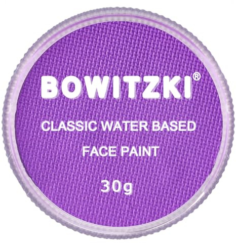 Bowitzki 30g pintura facial profesional cuerpo pintado cara pintada cara pintada agua pastel dividido seguro para niños y adultos Navidad de Halloween monocromática (Lila)