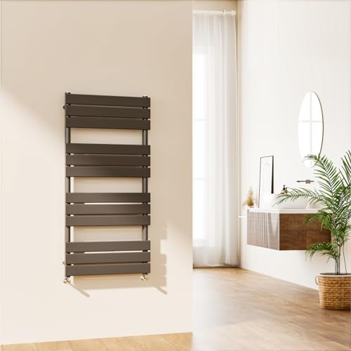 EMKE Handtuchhalter Heizkörper Anthrazit Grau - Moderner Flachpaneel Badleiter Heizkörper Wandmontage Bad Handtuchheizkörper für Wohnzimmer und Küche 1200x600mm