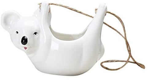 Yardenfun Weißer Keramik-blumentopf Kreativer Blumenbehälter Für Fleischige Pflanzen in Koala-Form Haushaltsblumentopf Für Fensterbänke Und Schreibtische
