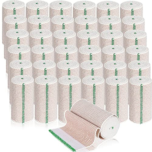 LEIFIDE Fascia di compressione con chiusura automatica su entrambe le estremità, fascia elastica per gambe, ginocchia, caviglie, polsi, gomiti, spalle, bendaggio atletico elasticizzato (bordo verde