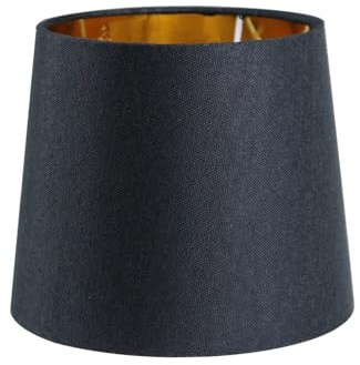 Sinta 7 Modern Tapered Lampenschirm Ersatz Schwarz Gewebe Einfacher Stil Lichtschattierung Mit Gold Futter für E27/E14 Tischleuchte/Wandleuchte