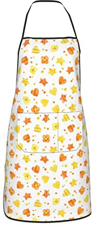 Amkong Schürze mit Cartoon-Motiv Französische Bulldogge, tiefschwarz, für Damen, Herren, Teenager, mit Taschen, Schürzen zum Kochen, Kochen, Küche, Grillen, 6, One size