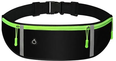Cleminsta Läufer-Hüfttasche, Outdoor Sport Gürteltasche, wasserdichte Handy Bauchtasche, Verstellbare Sport Lauftasche Hüftgürtel, Jogging Tasche, Handytasche zum Joggen (Schwarz)