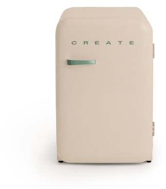 CREATE / RETRO FRIDGE 83.5 SAGE/Frigorífico arena maneta verde sage / 98W. bajo consumo. 2 estantes. regulador temperatura. botellero. 56x54x84cm