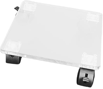 Qkbuza Macetero cuadrado con ruedas de 30 x 30 cm, soporte para plantas de acrílico transparente, soporte cuadrado con ruedas, para jardín, macetas, para uso en interiores y exteriores