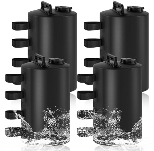 Lot de 4 Sacs de lestage d'eau, 80 kg (20 L x 4), Lot de 4 Sacs de lestage de Sable, Peuvent être remplis d'eau/Sable,réutilisables, Poids de jambepour Pavillons/tentes de Jardin/chapiteaux