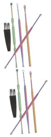 FRCOLOR 2 Sätze Ohrreinigungsset 5-tlg Ohrenschmalz-Entferner Piercing-Set Ohrschaufel Wachsen Vakuum ohrschmalzentferner the ear cleaner Ohr Löffel Reinigungsset für Ohrenschmalz Plastik