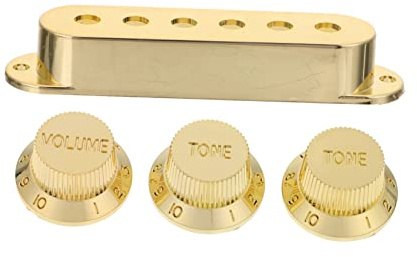 Tonabnehmerabdeckungen für Gitarre 48/50/52mm Gold 7 Stück | Kunststoff, Rost und Fleckenresistent, Passgenaue Schutzkappen für Humbucker Tonabnehmer