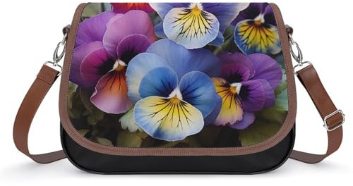 Stiefmütterchen Perfection Crossbody-Tasche für Damen, Lederhandtaschen, Reise-Geldbörsen, Schultertaschen, Tragetasche für den täglichen Gebrauch