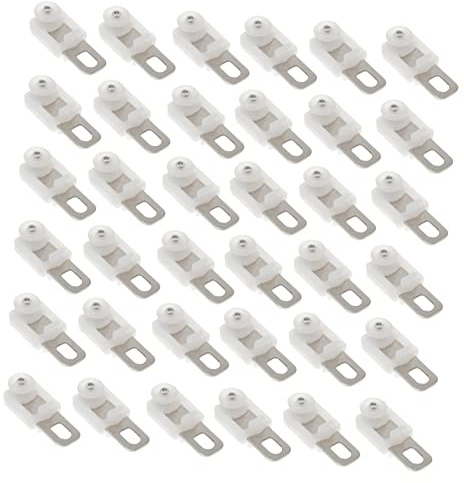 Warmhm 50 Rouleaux De Piste De Rideau Rouleau À Rideau Pour Rail Coulissant Crochet Sans Percage Accessoire Pour Rideaux Installation Facile Pour Tringle Et Rail De Maison