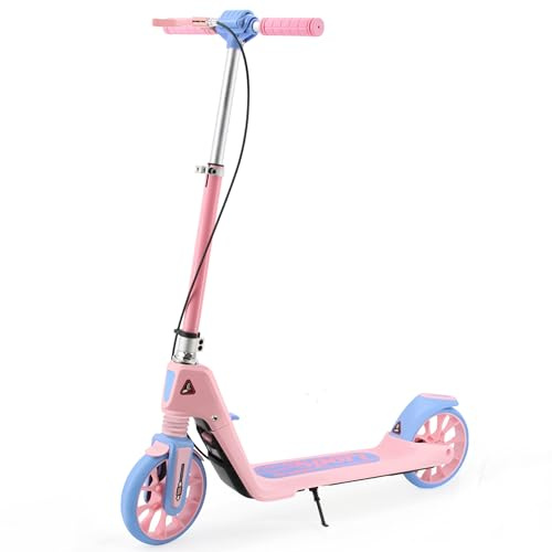 Y-RAIN Roller Scooter für Kinder ab 5 Jahren und Erwachsene bis 100KG mit Stoßdämpfungssystem und breiteren Reifen 200MM große Räder und ABEC 7 Kugellager