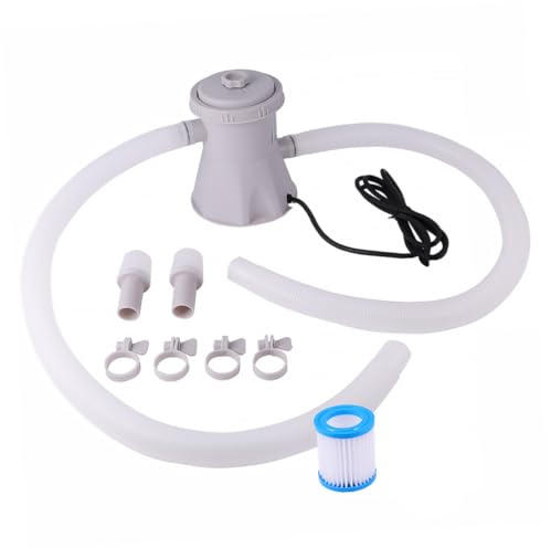 Happyyami Pompe de Filtration Électrique pour Piscine Circulation Gph Nettoyeur Plastique Premium Facile à Monter et Entretenir Adaptée Aux Creusées et Gonflables Plug Eu