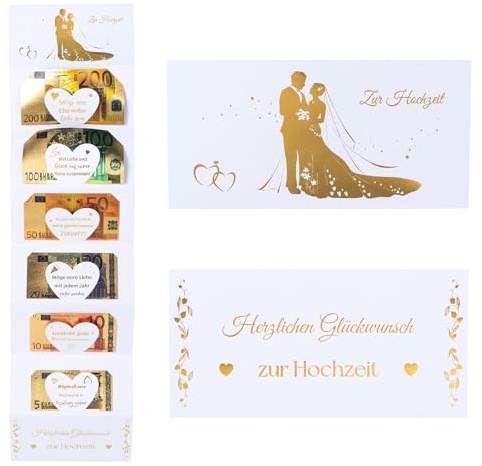 HOMANGA Hochzeitskarte für Braut und Bräutigam | Hochzeit Geschenkumschlag für Geldgeschenke, Geldkarte für Hochzeiten, Hochzeit Geldkarte für Bargeld Geschenke