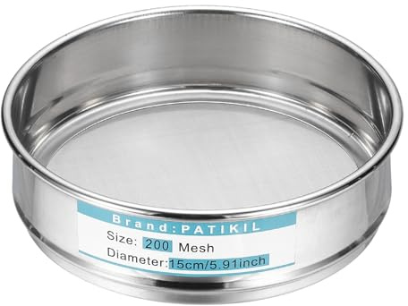 PATIKIL Lab Sieve 200 Mesh 0.04mm 5.9/15cm Diameter Sifting Screen