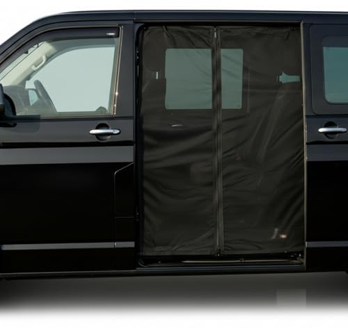 Soulian Sun Protection Car Side Door Mosquito Net Suitable for VW T5 T6 MPV Sliding Door, Anti-Mosquito Ventilation and UV Protection Magnetic Shade Net Camping Travel Car Accessories