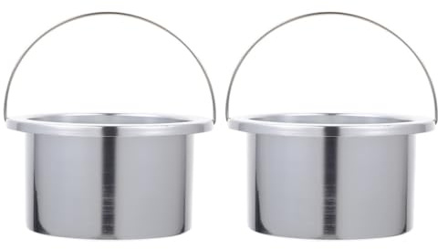 LRXIYODE Lot de 2 Pots à Cire en Aluminium Antiadhésifs Récipients Compacts Résistants la Chaleur pour Épilation Accessoires pour Machine à Fondre la Cire et Usage Professionnel