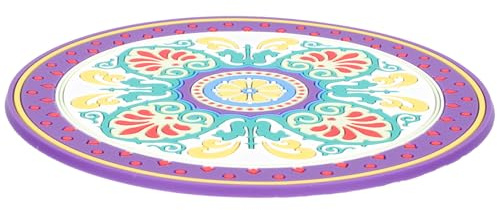 DECORNIJIA Tapis pour Bol Chantant Bouddhiste Grand Format, Coussin Rond en Tissu Doux Blanc à Motifs, Accessoire de Contemplation et Thérapie Sonore, Coussinet Décoratif et Protecteur