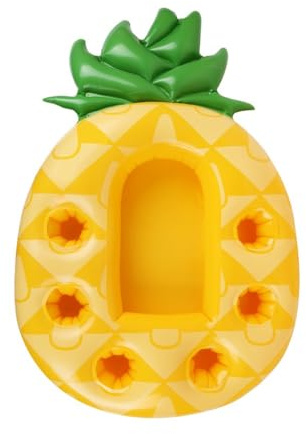Homeponnew Porte-boisson flottant pour piscine, accessoires de piscine gonflable avec plusieurs fentes pour boissons, matériau PVC, pour piscine, jacuzzi et sortie à la plage (ananas)