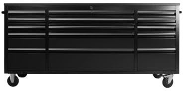 Excel 72 Roller Tool Cabinet & Workbench with 15 Drawers, Heavy Duty Garage & Workshop Storage Unit