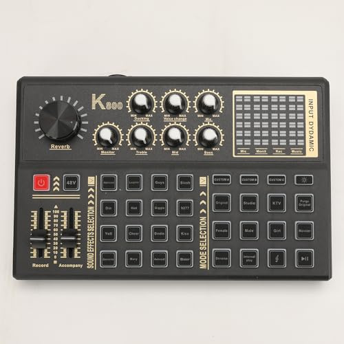 Mesa Mezclas, Tarjeta de sonido en vivo y placa con interfaz audio múltiples efectos mezclador DJ