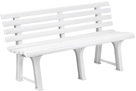 SATURNIA Banco Jardin Resina Blanco 145x49 cm.