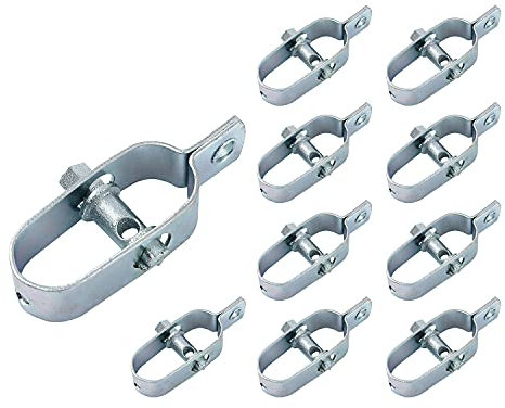 KATSU Electric Fence Wire Tensioner 10PCs, 2mm Thickness 100mm Length Tighten Steel for Livestock Cattle Horses Farm Garden Cable Ratchet Adjusting Turnbuckle Strainer 667211