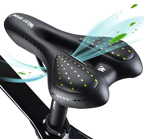 LuTuo Bequemer Fahrradsattel Herren Damen, weich Gel Fahrradsitz, Hohl Ergonomisch Sport Tourensattel Gepolstert für Mountainbike Rennrad BMX Dirt MTB City E Bike (grün)