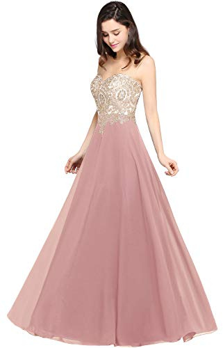 Misshow Langes Sexy Abendkleid für Große Größen Rückenfrei Schick Elegantes Galakleid Promotion, 40