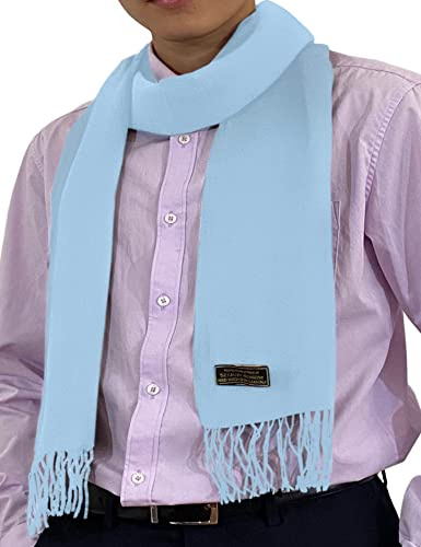 CJ Apparel Hellblau Herren Nepalesisch Einfarbig Design Mode Strickschal Schals Herbst/Winter Wrap NEU
