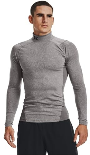 Ua Mens Ua Cg Armour Comp Mock Charcoal Light Heather / / Black Lg