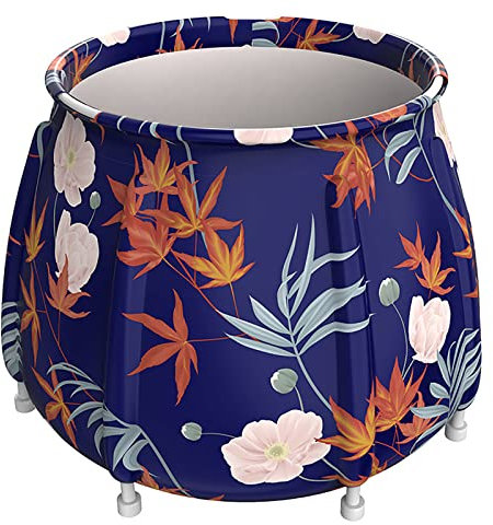 Portable Bathtub Foldable Japanese Soaking Bath Tub for Adult, Freestanding Ice and Hot Folding Tubs for Shower Stall in Small Space, Collapsible with Thermal Foam to Keep Temperature,A