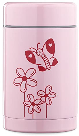 Navaris 500ml Thermobehälter für Babybrei - Edelstahl Thermobecher für Essen Snacks - Thermo Behälter Isolierbehälter auslaufsicher - rosa