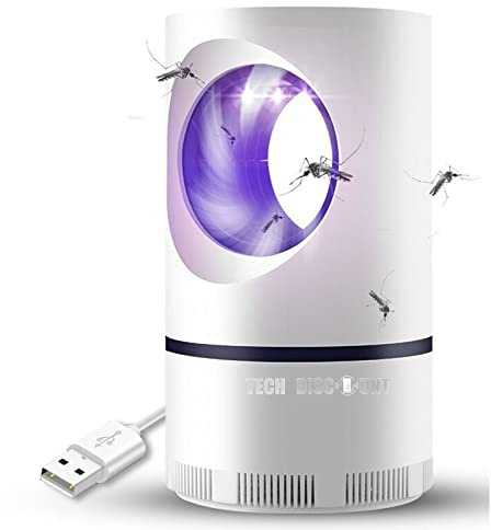 Anti Moustique Interieur,TECH DISCOUNT USB Lampe Anti Moustiques Électrique USB Tueur de Moustiques Ultraviolet UV Piège à Insectes 5W Pas Bruit,Pas Rayonnement