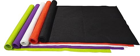 Jtnohx Weiches Handwerk Filz-Stoffbögen Bündel, 40x100cm Farbig Filz, Bastelfilz Stoff zum Nähen, Filzstoff für Party Festival Serie Dekorationen(Farben der Halloween-Serie)