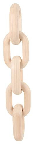 Parliky Holzkettenglied Dekoration Natürliche Holzfarbe Handgefertigte Wohnzimmerschmuck Regal Ornament Rustikales Kettenglied Für Wohnzimmer Und Schlafzimmer