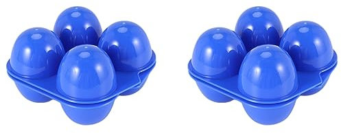 VENEKA 2X Camping Eier Box Kunststoff Eier Box Ei Aufbewahrungs Box Tragbare Eier Box 4 Eier Box